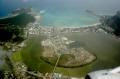 Aerial view of Philipsburg and the salt pond