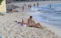 Topless sunbathing at Maho beach