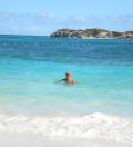 Orient Beach with Green Cay in the background